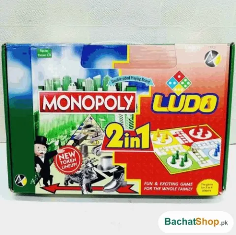 2-in-1 Ludo & Monopoly Board