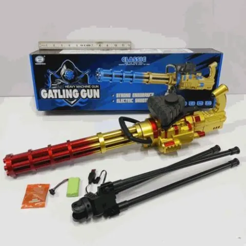 Electric Gatling Machine Gun Toy With Tripod