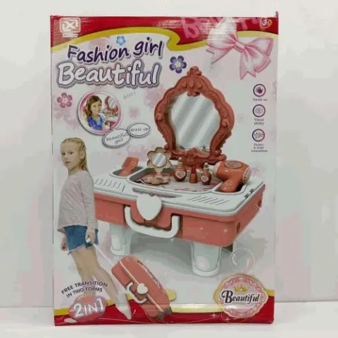 2-in-1 Fashion Girl Beauty Vanity Dresser Play Set