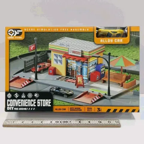 Convenience Store City DIY Playset With Car