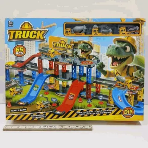 Dinosaur Truck Track Parking Playset
