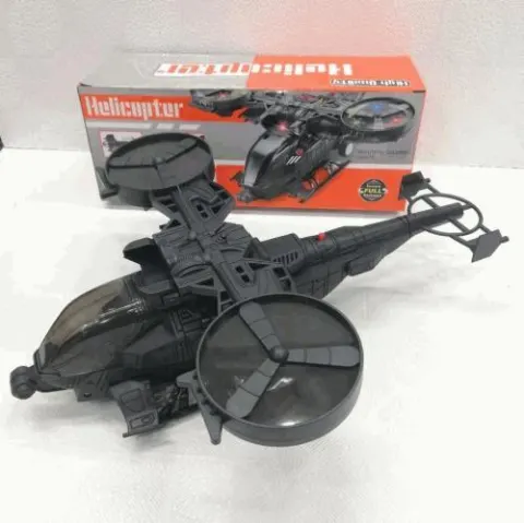 Military Attack Helicopter Toy with Spinning Rotors