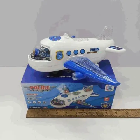 Police Patrol Airplane Toy with Lights and Sound