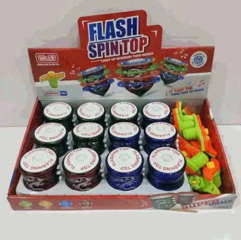 Flash Light-Up Spinning Top with Launcher