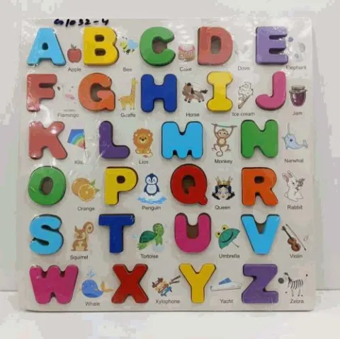 Wooden ABC Alphabet Puzzle Board With Pictures