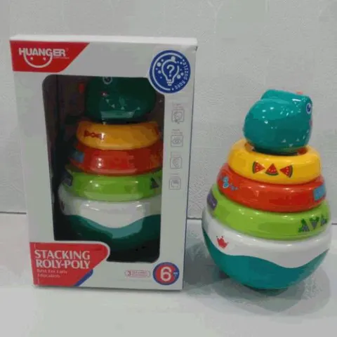 Huanger Stacking Roly-Poly — Rainbow Ring Stacker for Babies