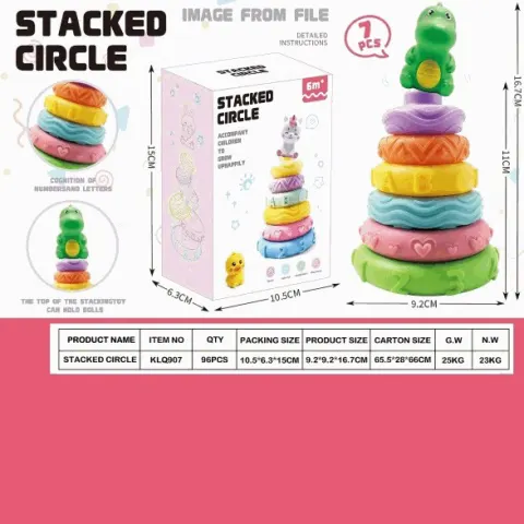Stacked Circle Rainbow Stacking Rings Toy