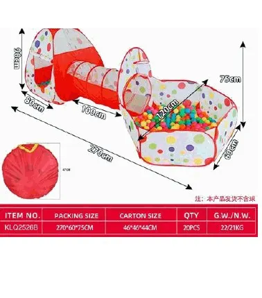 3-in-1 Tunnel Tent & Ball Pit Play Set