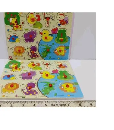 Wooden Farm Animal Peg Puzzle Board