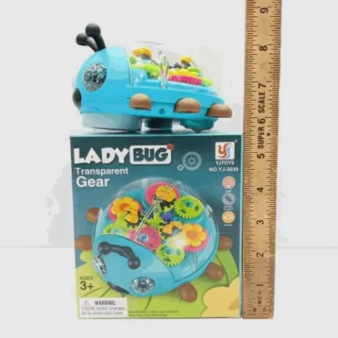 Transparent Gear Ladybug Toy with Lights and Music
