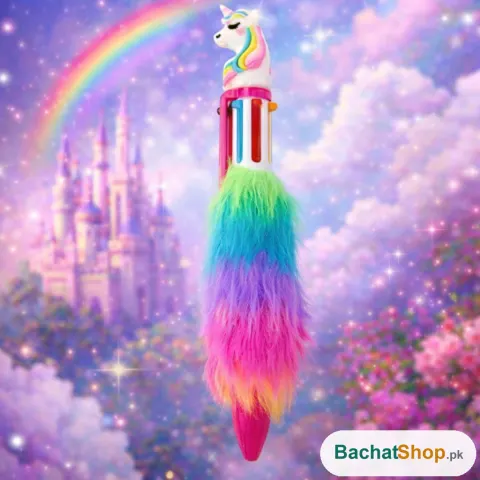 6-Colour Unicorn Fur Pom-Pom Pen
