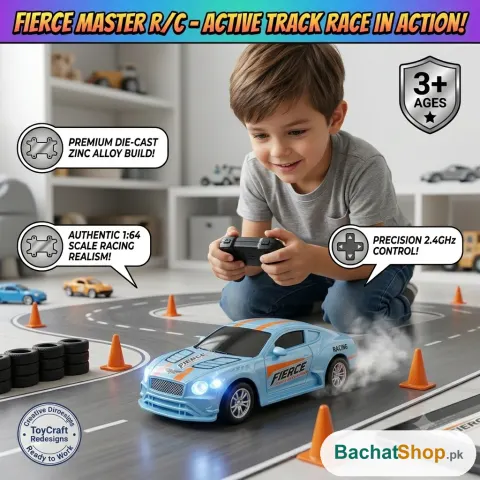 1:64 Diecast RC Drift Car — Remote Racer with LED Lights