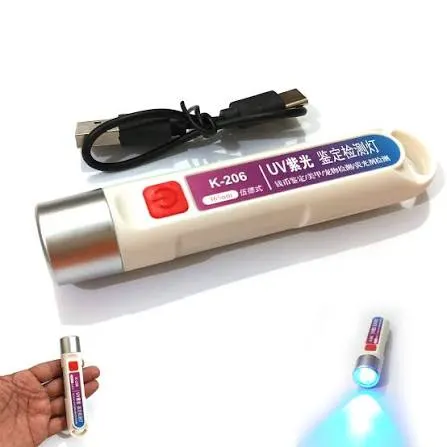 365nm UV Currency Checker Torch — Rechargeable Fake Note Detector