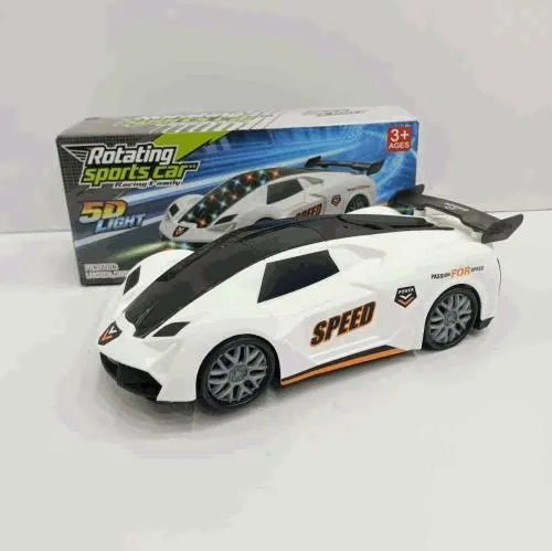 Rotating Sports Car With 5D Lights