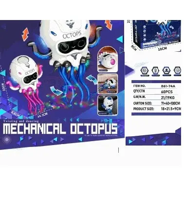 Mechanical Octopus Twisting Dancing Toy with Lights