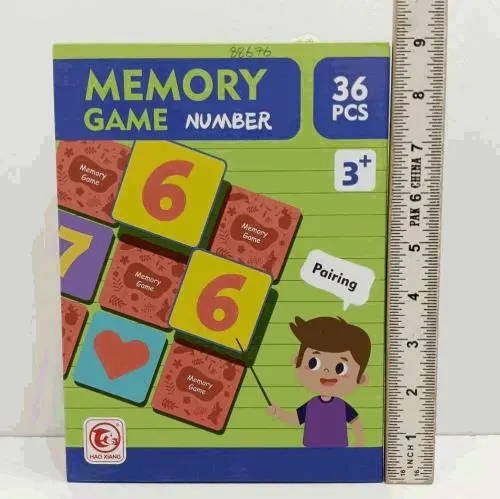 Number Memory Matching Game 36 Pcs
