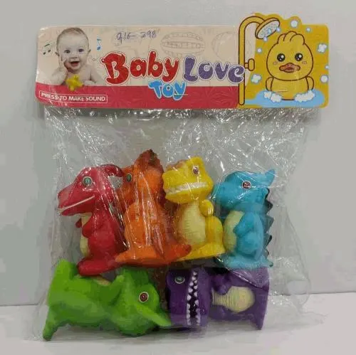 Soft Rubber Dinosaur Bath Squirt Toys Set