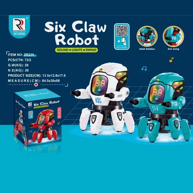Six Claw Robot With Sound And Swinging Arms